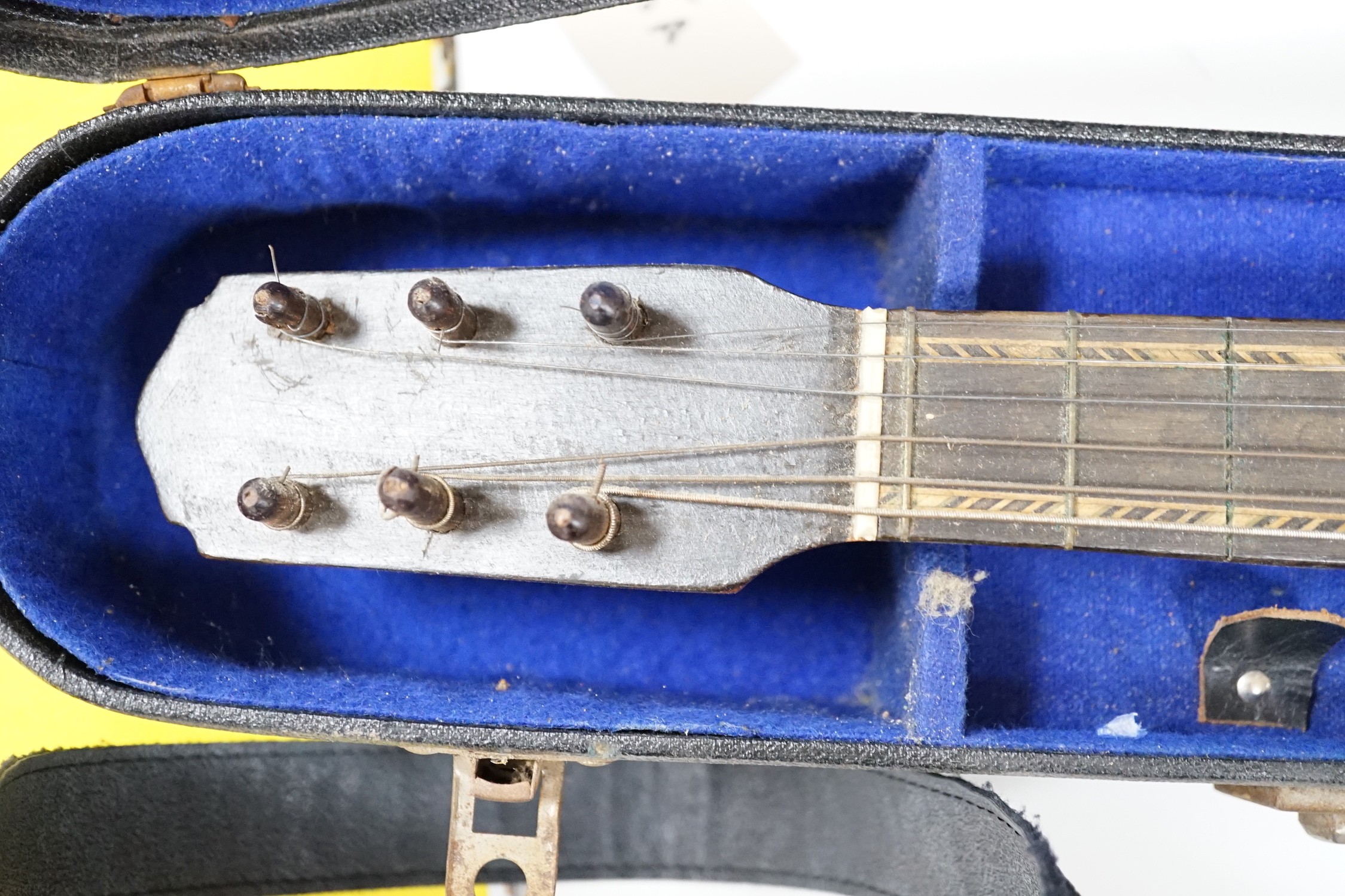 A French Parlour guitar by Bervex with hard case